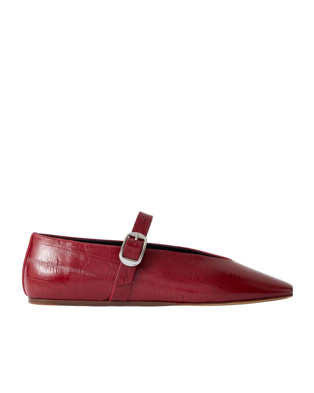 Le Monde Beryl Red Stella Leather Mary Jane Ballet Flats