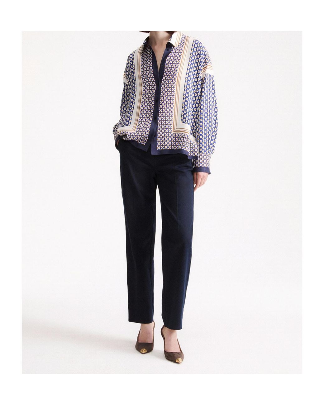 Marella Blue Casual Pants With Side Pockets