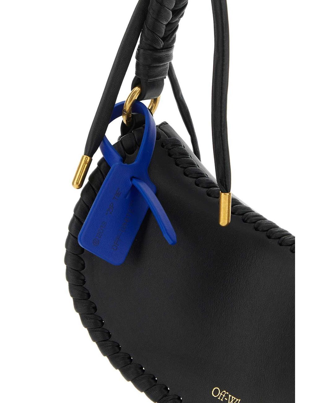 Off-White c/o Virgil Abloh Black Braided-Trim Top Handle Bag