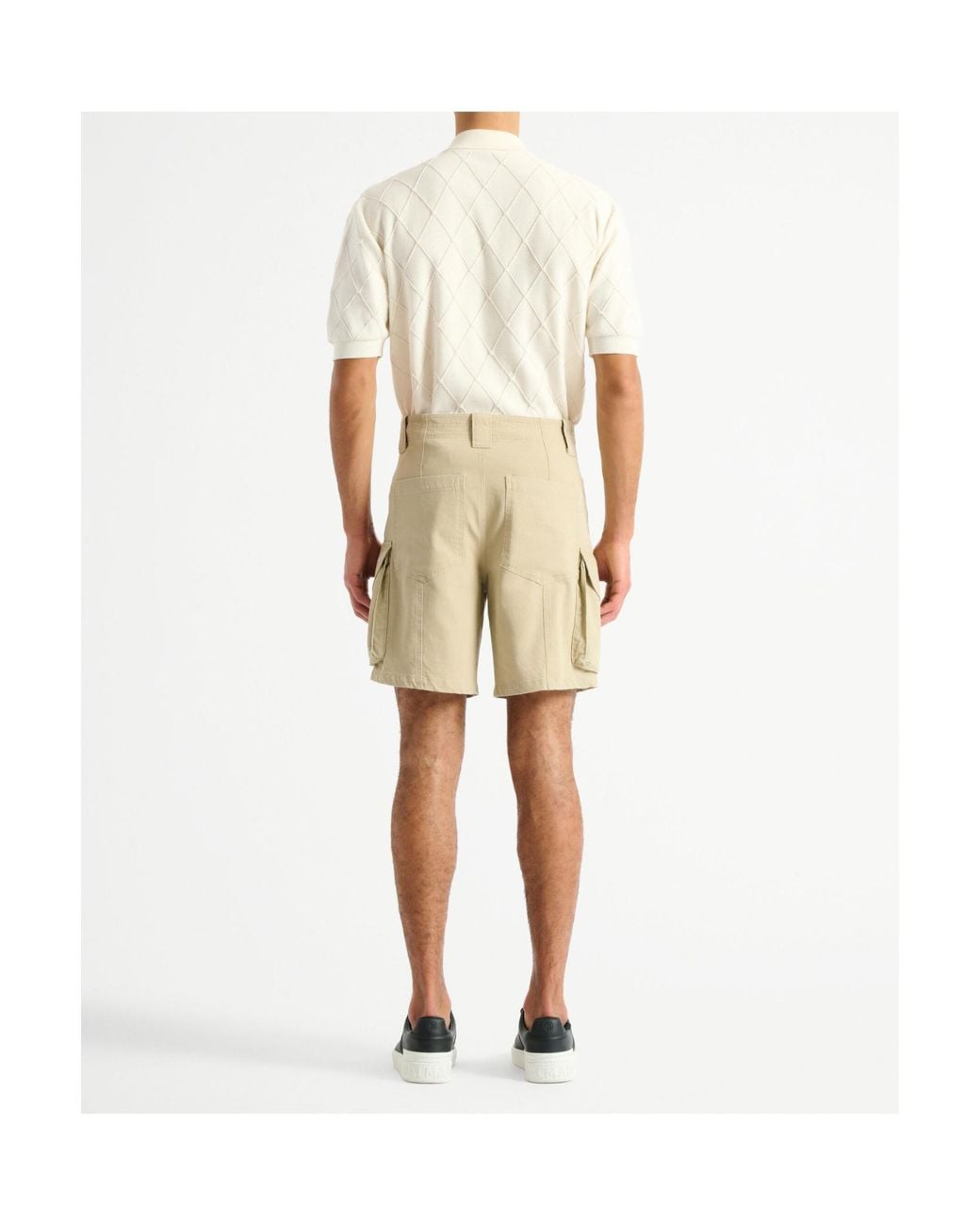 Balmain Natural Cargo Bermuda Shorts for men