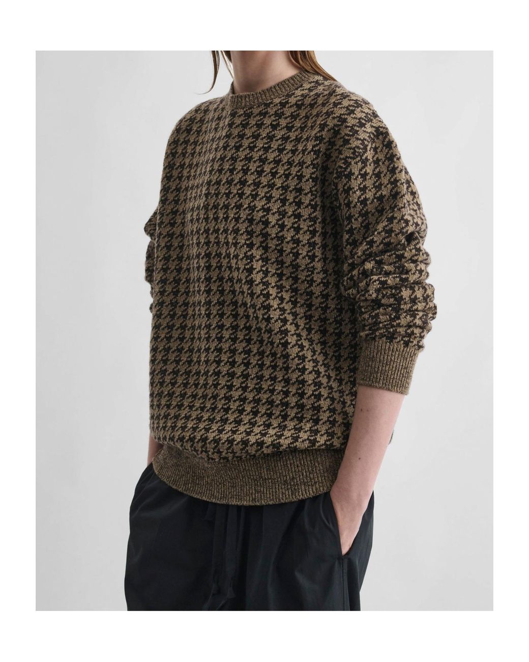 Phoebe Philo Brown Crew-Neck Jacquard Sweater