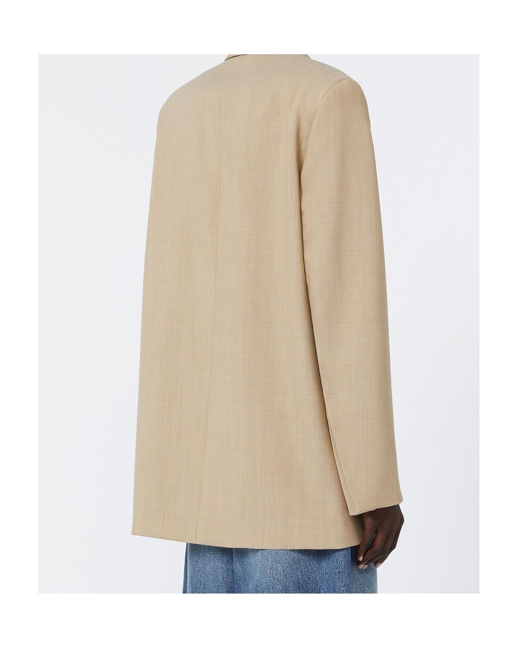 Sportmax Natural Tubinga Long Double-Breasted Blazer