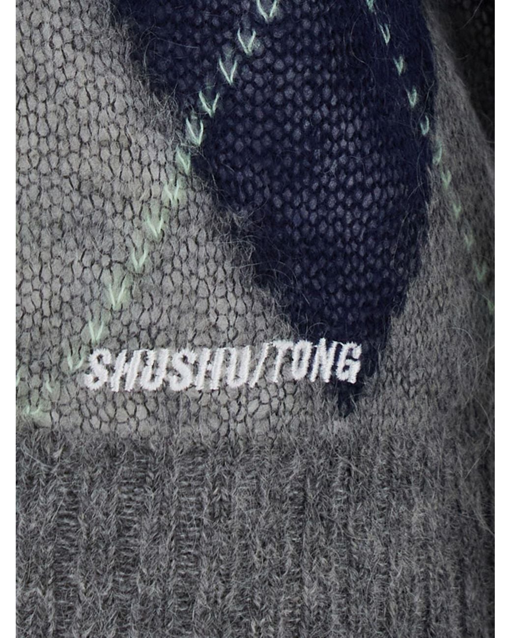 ShuShu/Tong Blue Shushu/Tong Argyle V-Neck Knitted Sweater