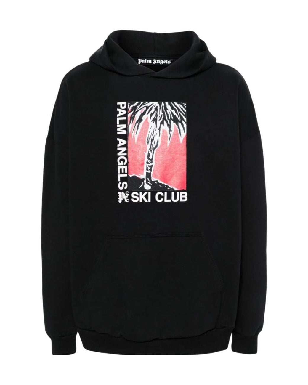 Palm Angels Black Palm Ski Club Printed Hoodie for men