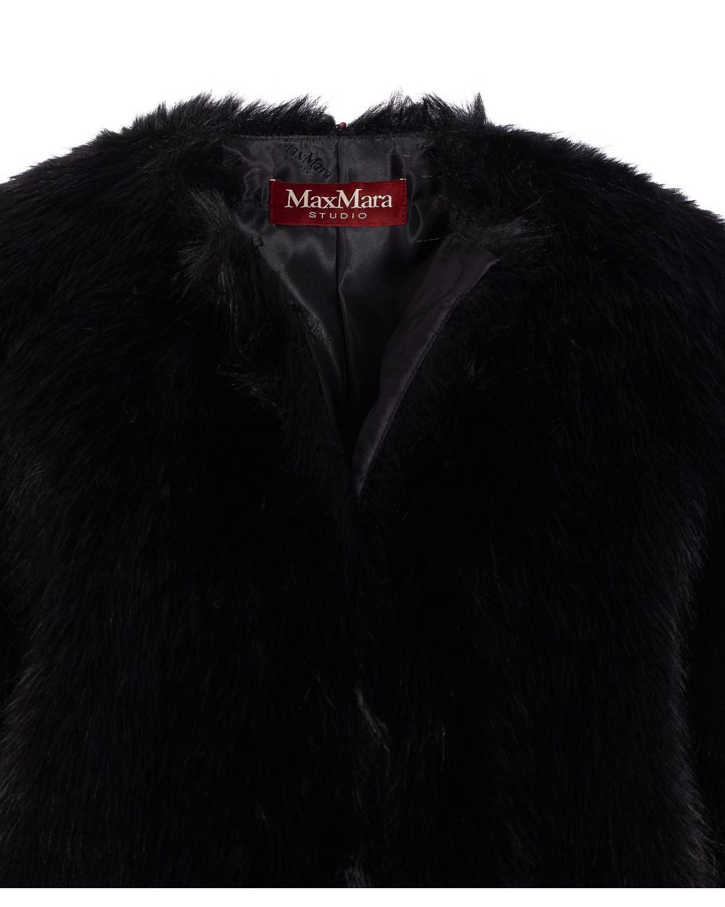 Max Mara Black Studio Eros Crewneck Long-Sleeved Coat