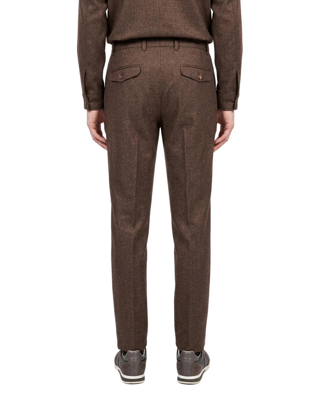 Eleventy Brown Pleated-Detail Two-Piece Suit for men