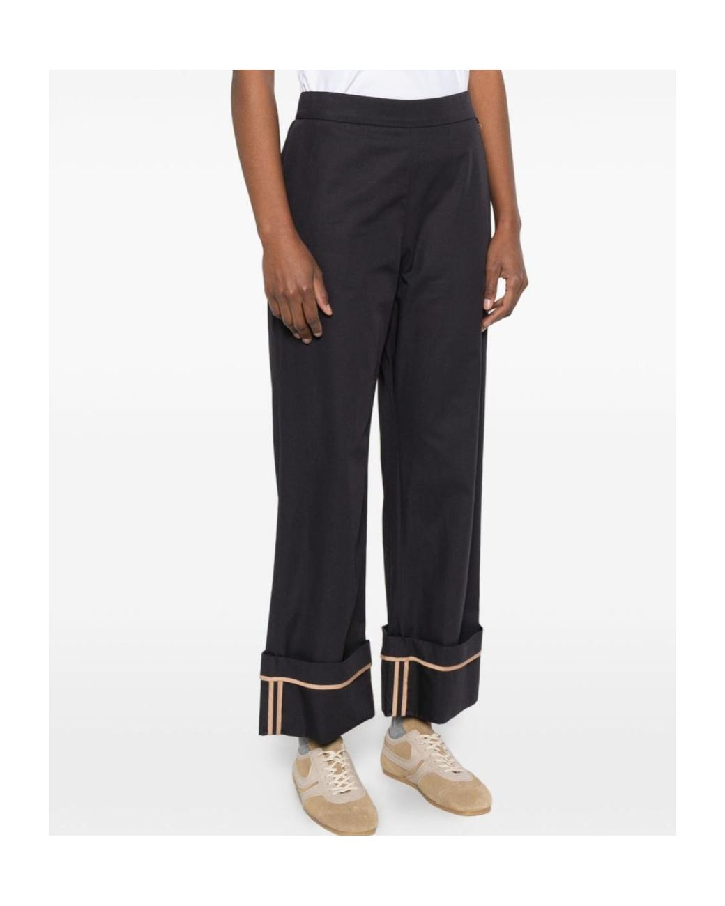 Herno Black Elasticated Waistband Trousers