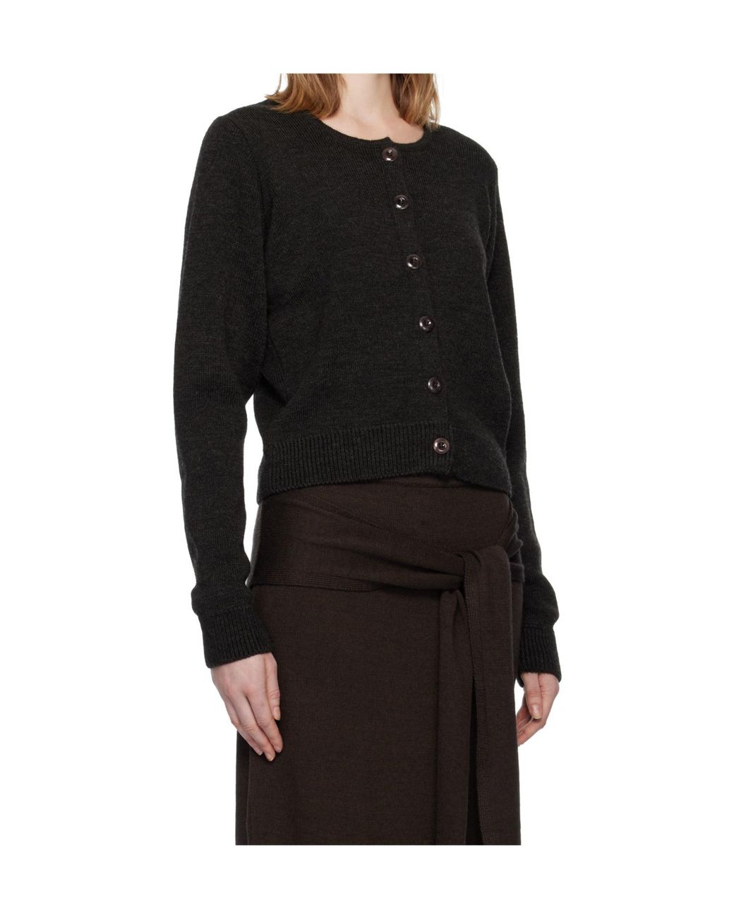 Lemaire Black Button-Front Cardigan
