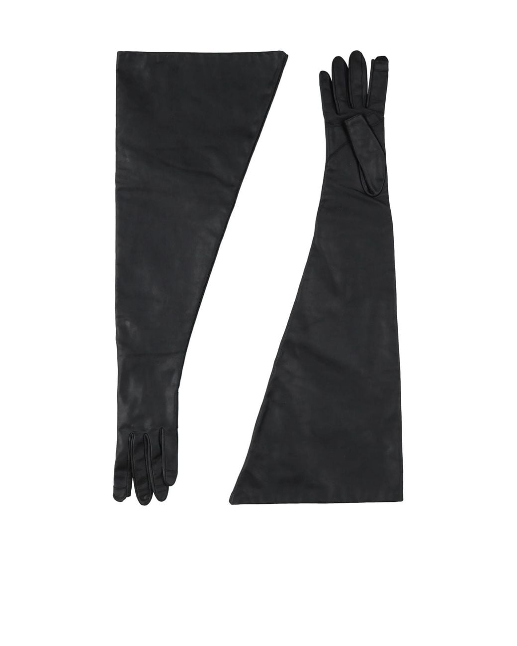 Rick Owens Black Leather Gloves