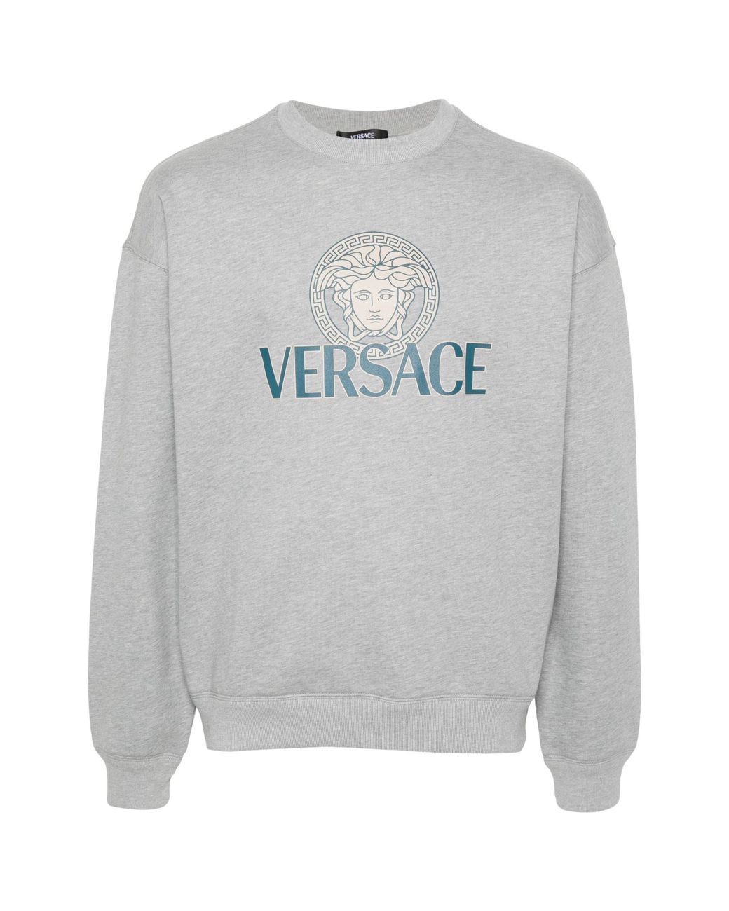 Versace Gray Medusa Head-Print Cotton Sweatshirt for men