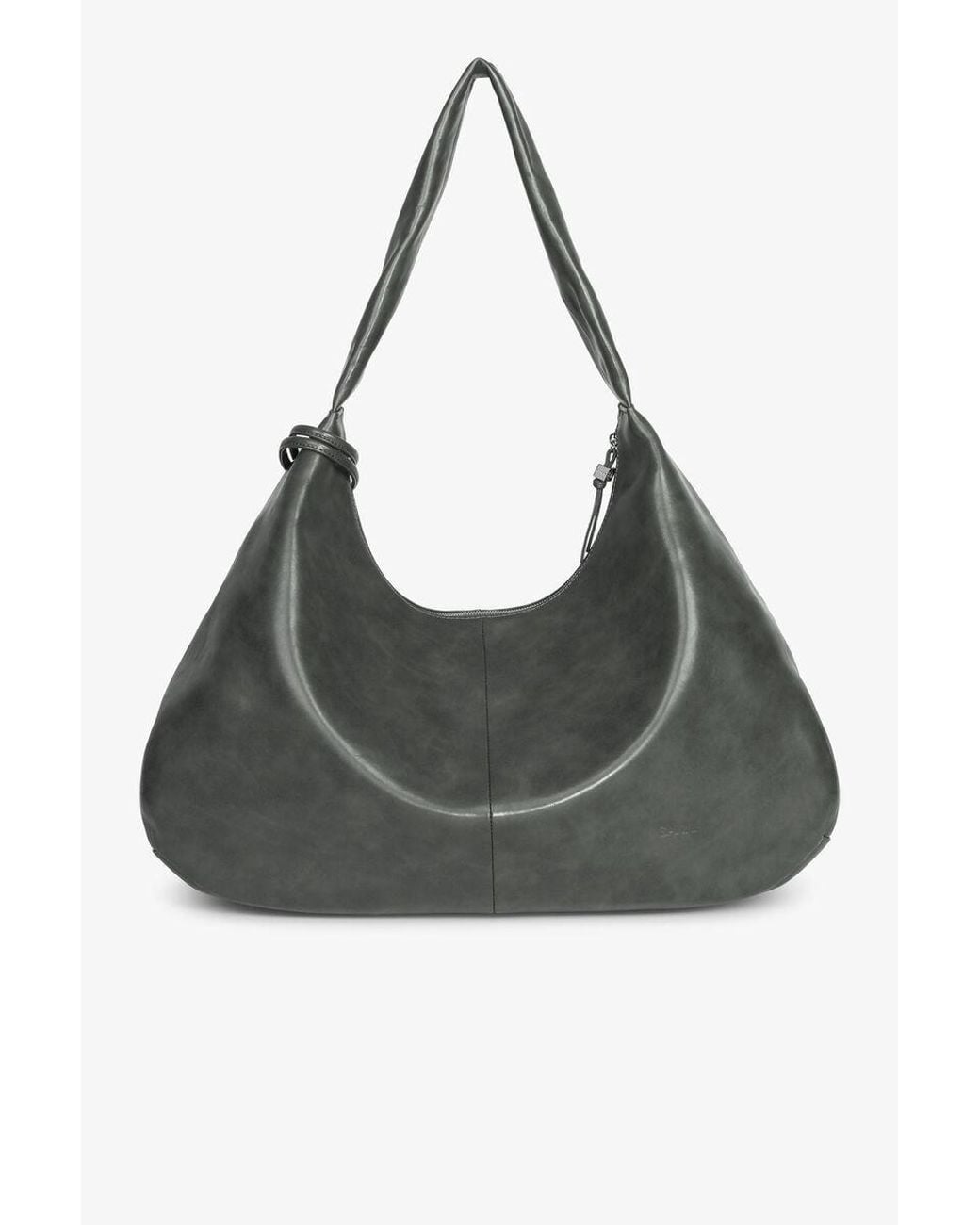 Ganni Gray Butterfly Logo Xxl Hobo Bag