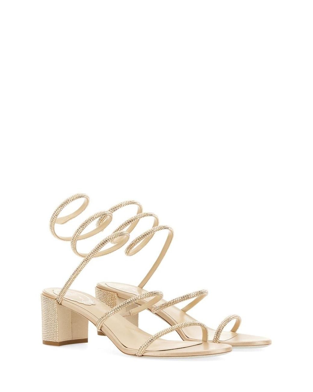 Rene Caovilla Metallic René Caovilla Cleo Ankle Strap Embellished Sandals