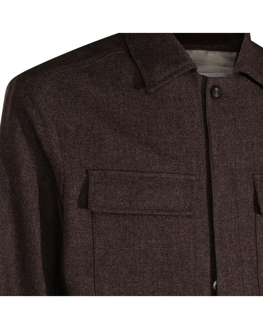 Eleventy Brown Flap-Pocket Shirt Jacket for men