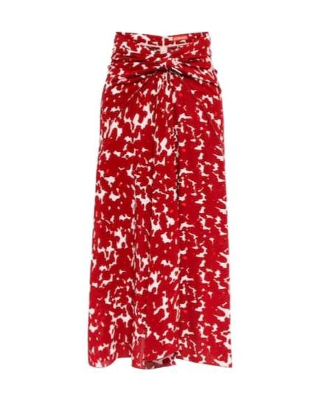 Altuzarra Red Kalliope Crepe Midi Skirt