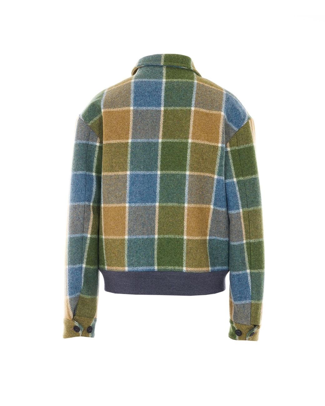 Miu Miu Green Checked Blouson Jacket