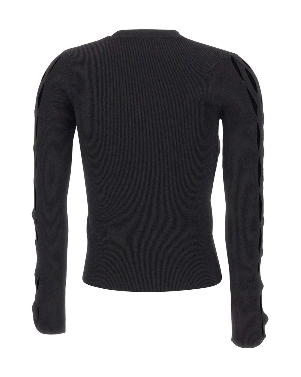 Kaos Blue Openwork Sleeve Knitted Sweater