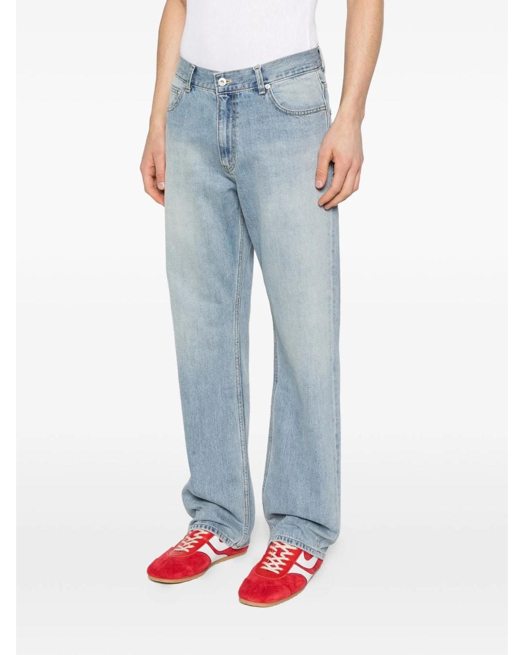 TONYWACK Blue Relaxed Straight-Leg Jeans for men
