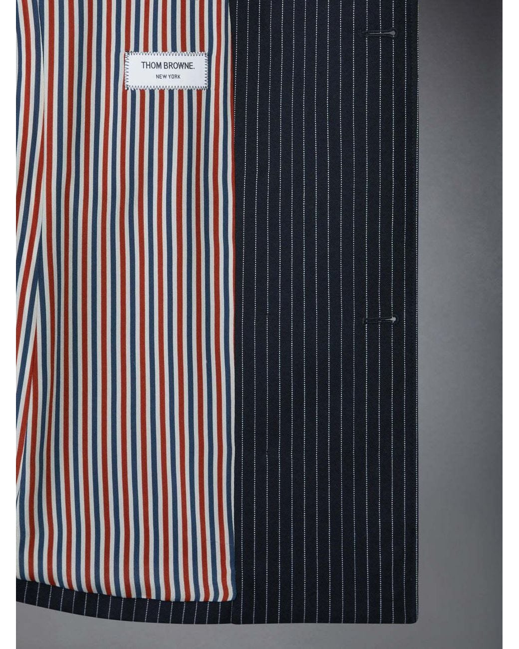 Thom Browne Blue Pinstripe Double-Breasted Jacket