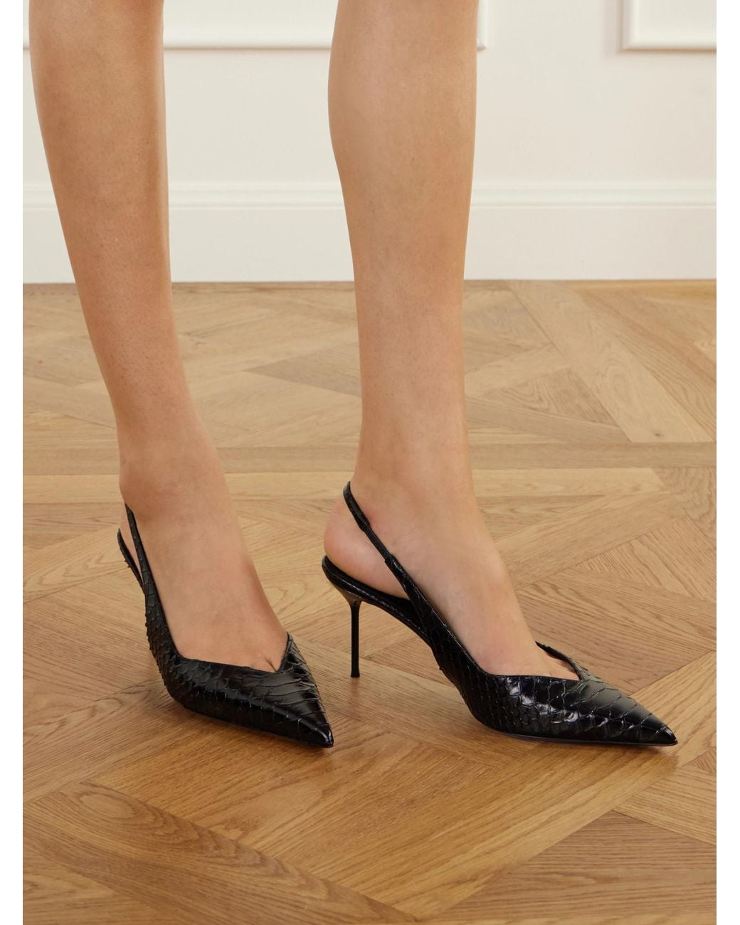 Paris Texas Multicolor Snake-Effect Leather Slingback Pumps