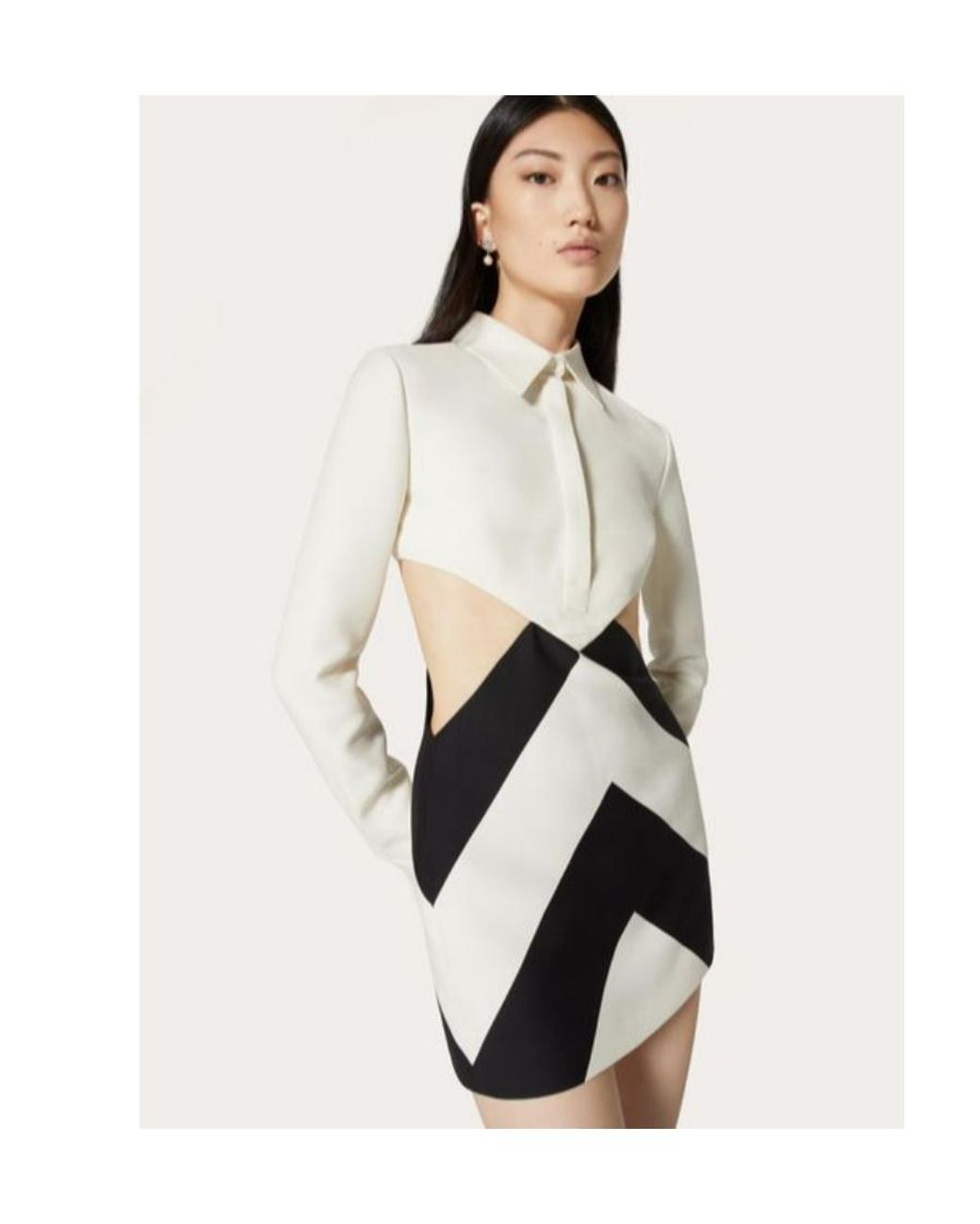 Valentino White Crepe Couture Strhype Cut-Out Mini Dress