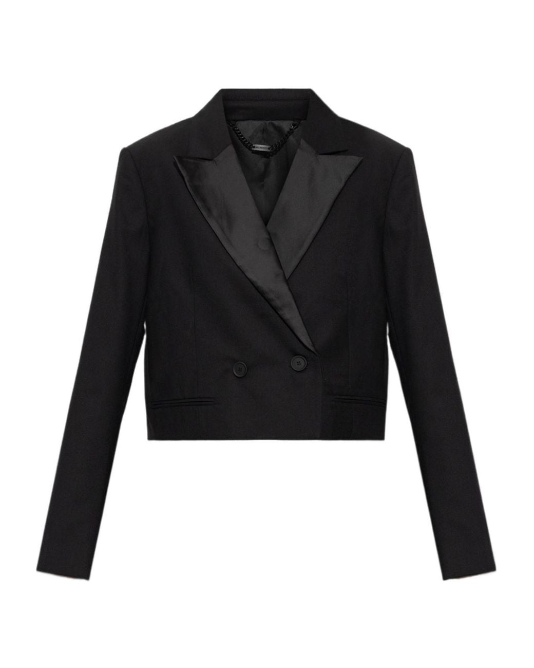 AllSaints Black Noa Cropped Blazer
