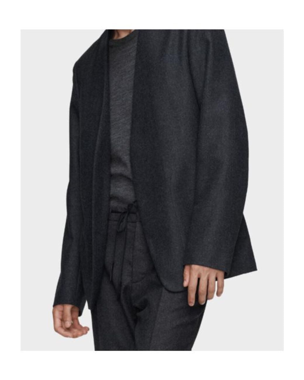 Maison Margiela Black Collarless Open Blazer for men