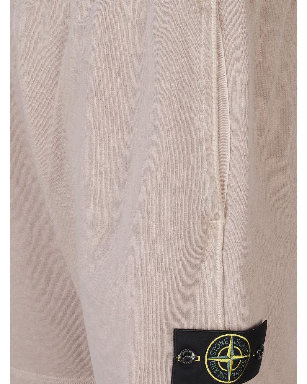 Stone Island Gray Logo-Patch Elasticated Shorts for men