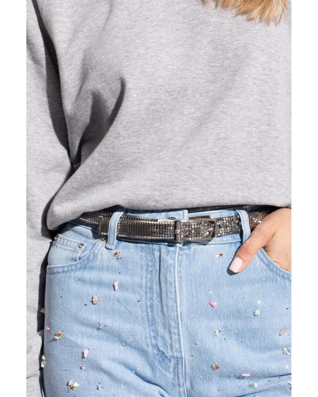 Versace White Logo-Engraved Buckle Belt
