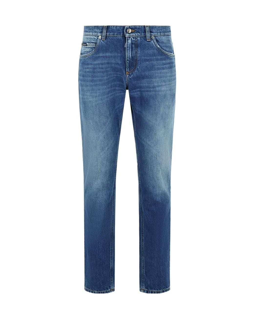 Dolce & Gabbana Blue Logo Plaque Jeans for men