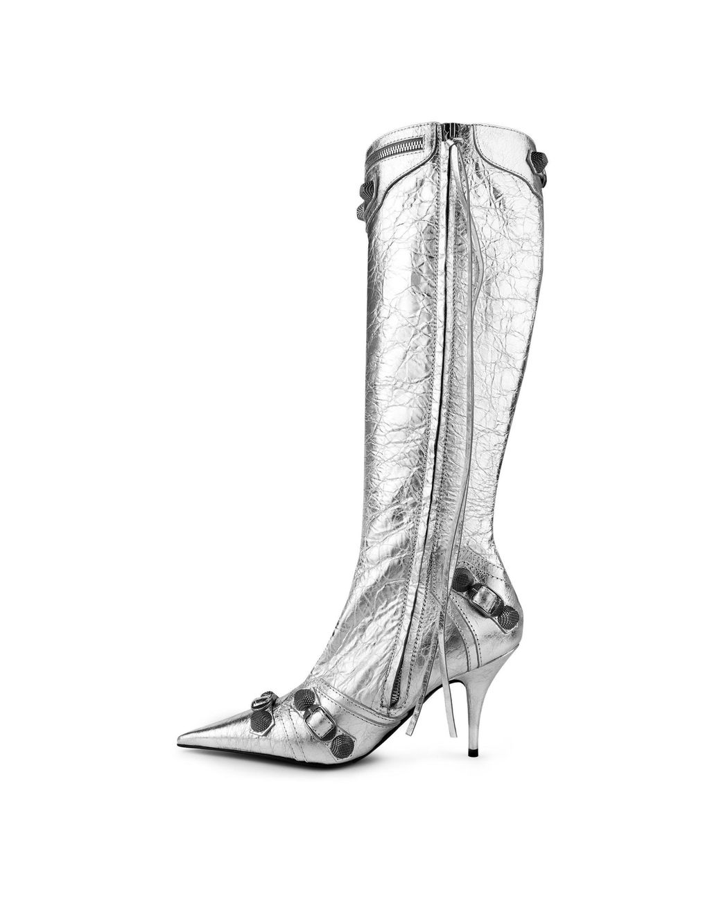 Balenciaga White Bal Cagole Over-The-Knee Boots
