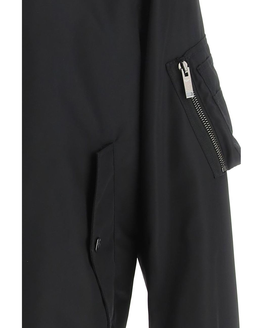 Valentino Black Stud Detailed Zip-Up Bomber Jacket for men