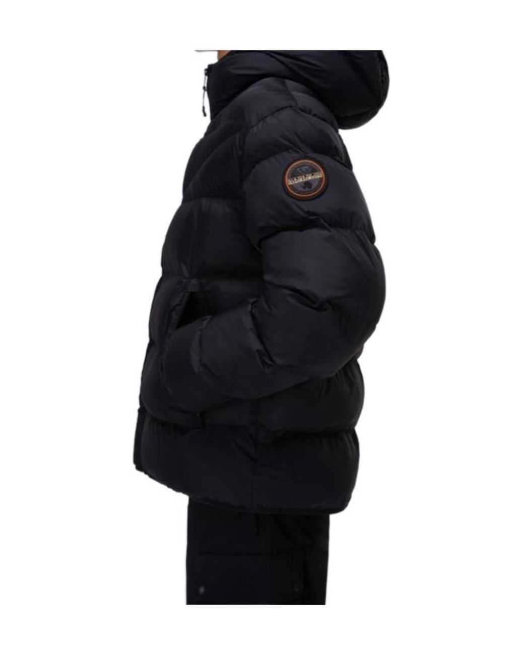 Napapijri Blue Hooded Padded Jacket for men