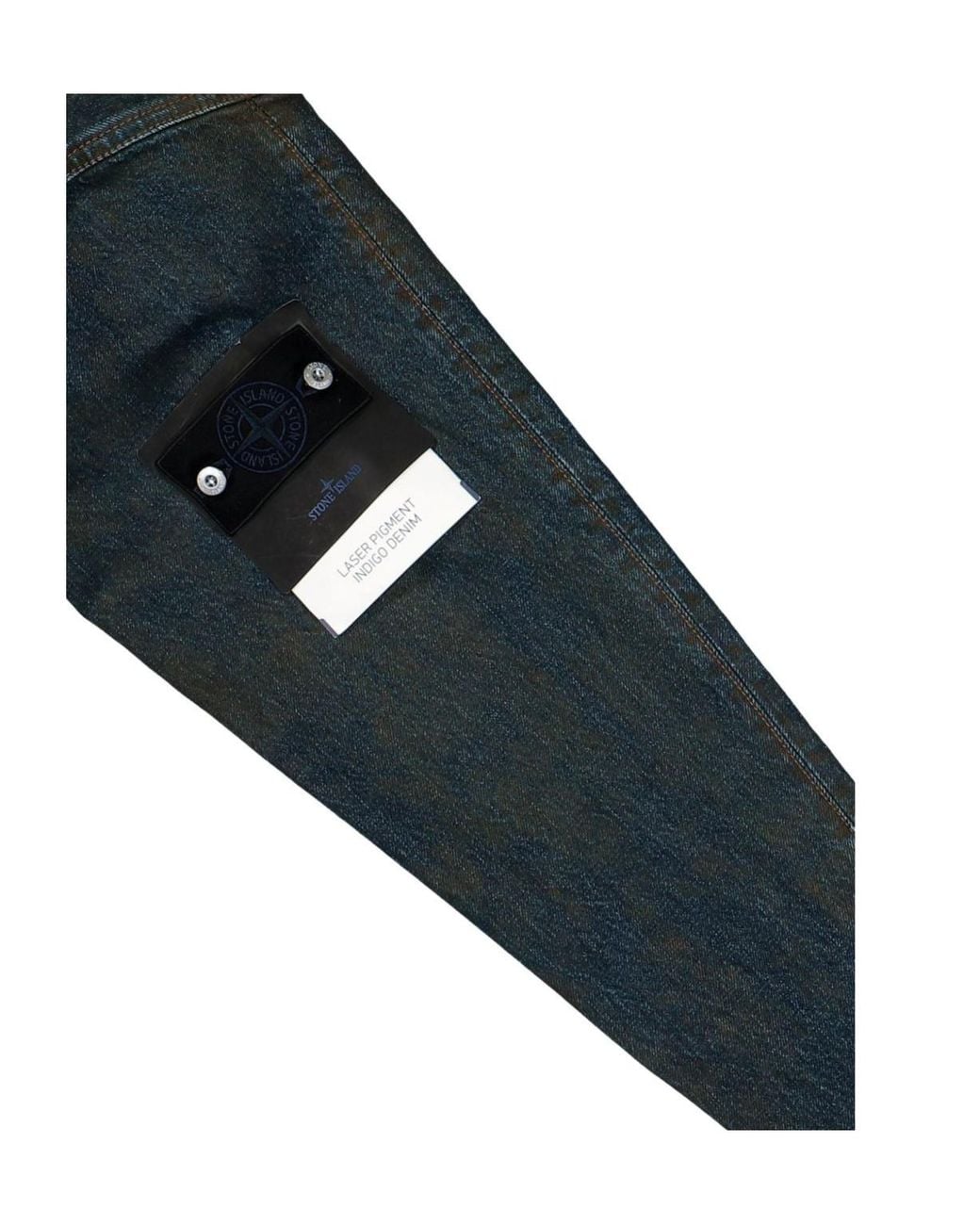 Stone Island Blue Logo Patch Denim Jacket for men