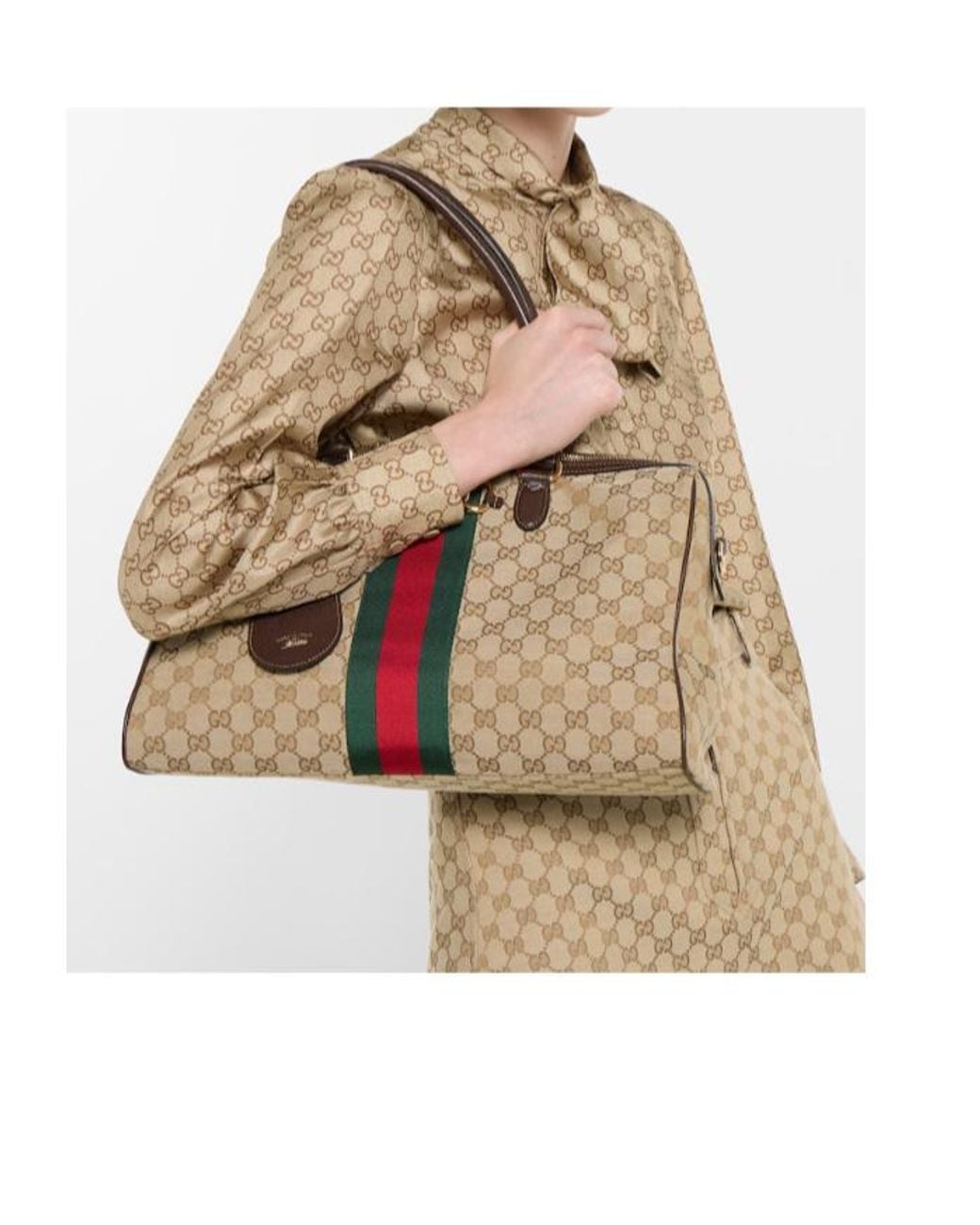 Gucci Brown Borsetto Large Boston Bag