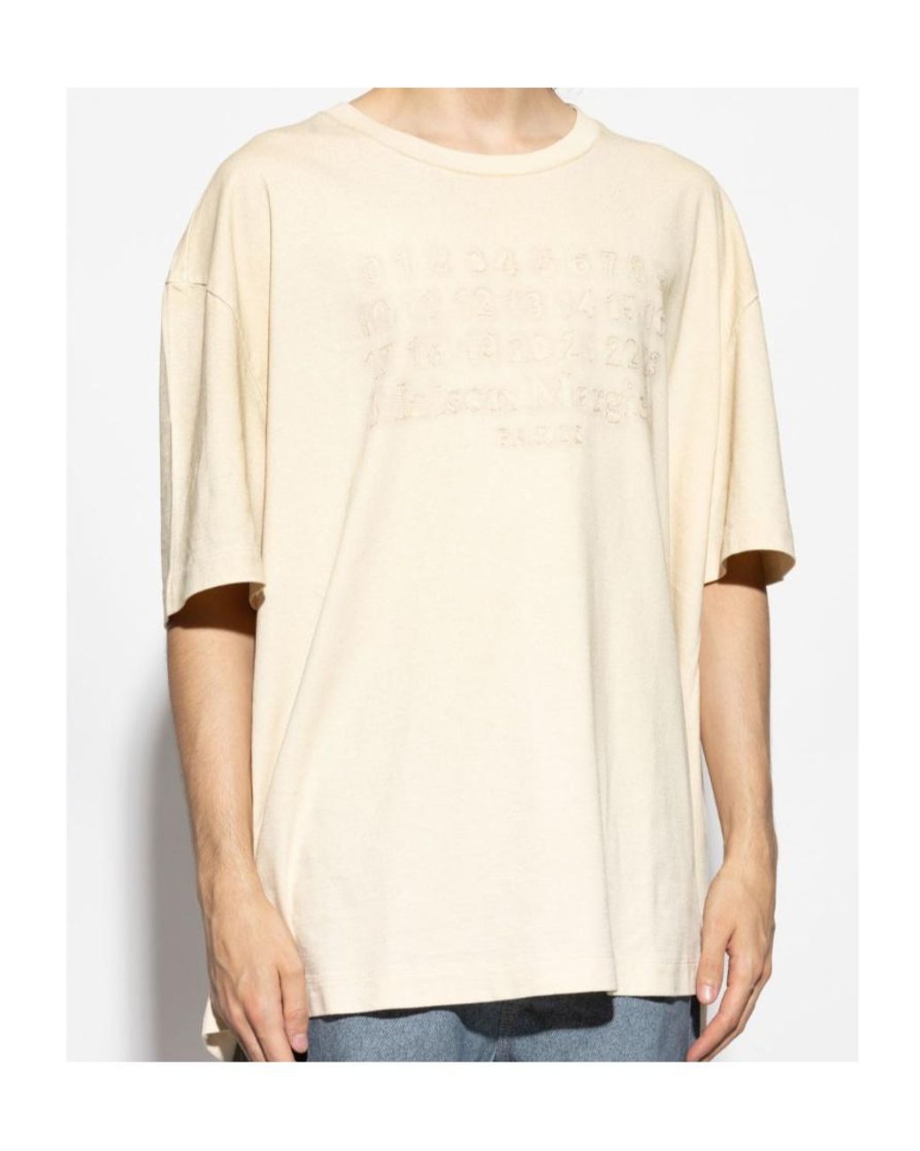 Maison Margiela White Numbers-Motif Crewneck T-Shirt for men