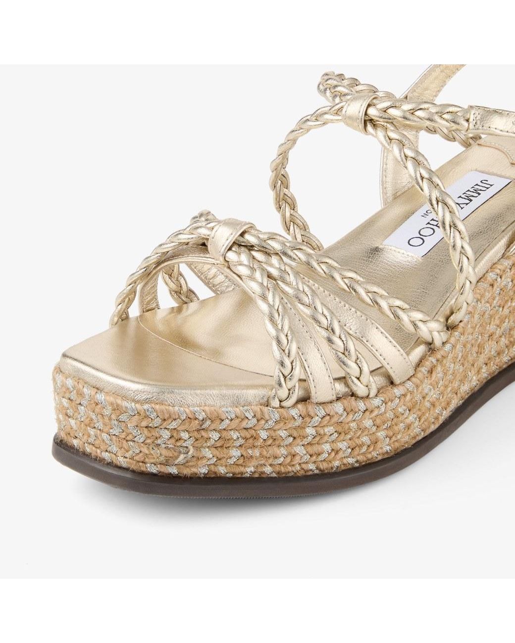 Jimmy Choo Natural Nyra 60 Wedge Sandals