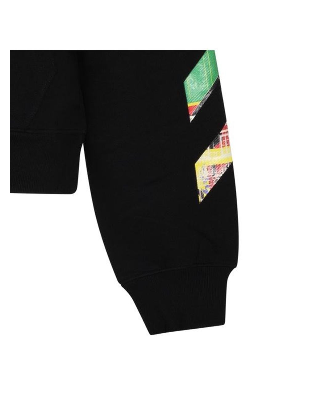 Off-White c/o Virgil Abloh Black Printed Zip-Up Hoodie for men