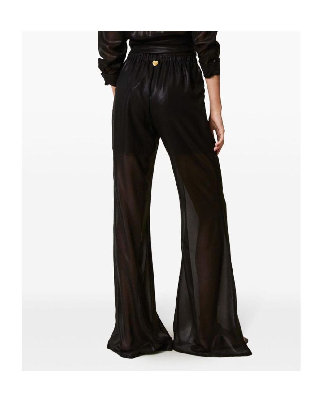 Twinset Black Semi-Sheer Trousers