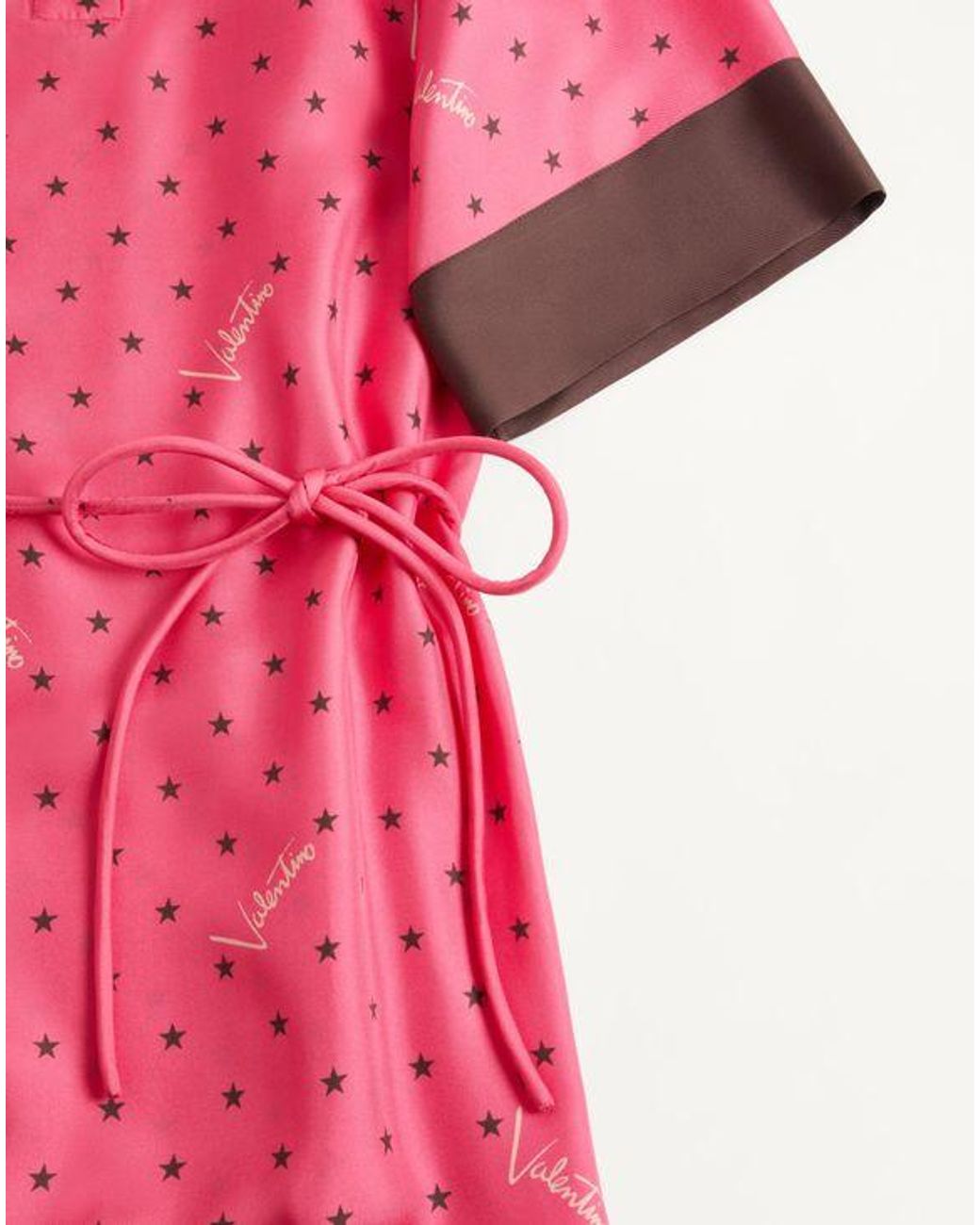 Valentino Pink Stelline Firma Starry Twill Shirt Dress