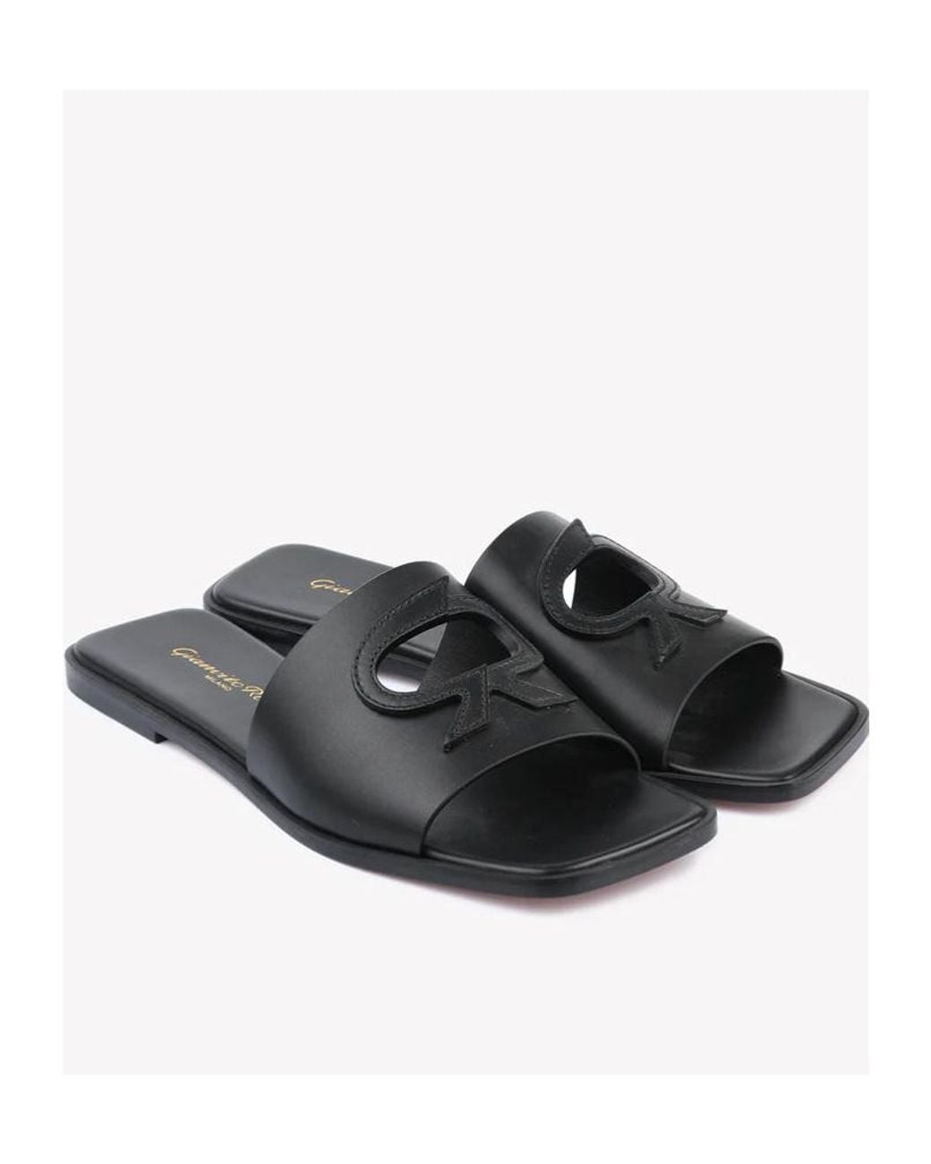 Gianvito Rossi Black Ibla Cut-Out Flat Sandals