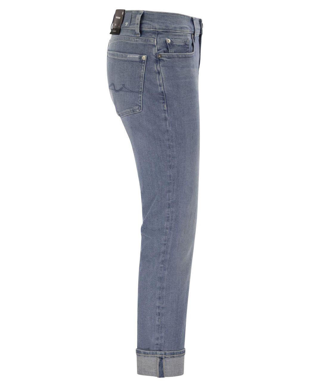 7 For All Mankind Blue Relaxed Skinny Boyfriend Jeans