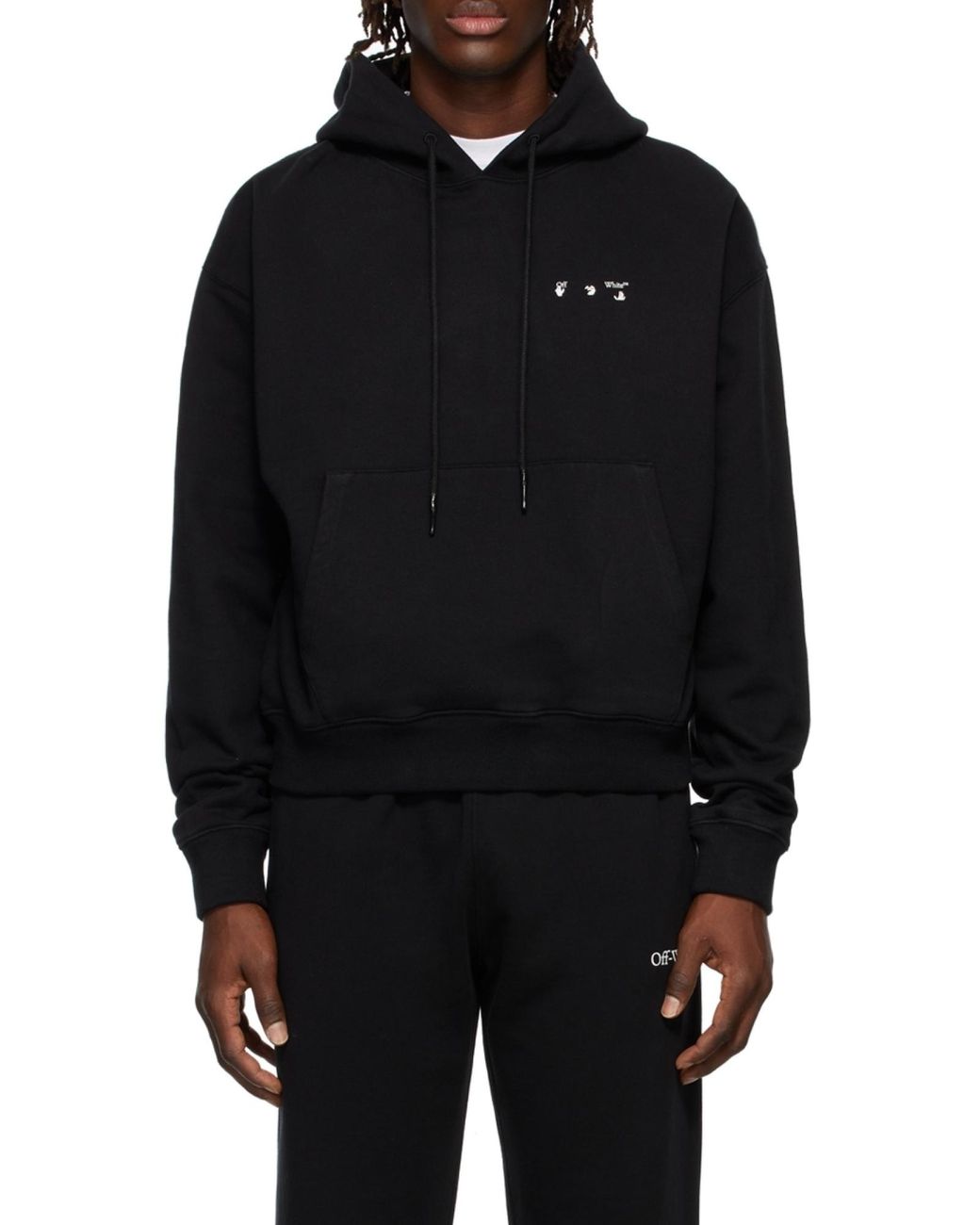 Off-White c/o Virgil Abloh Black Caravaggio Paint Over Hoodie for men