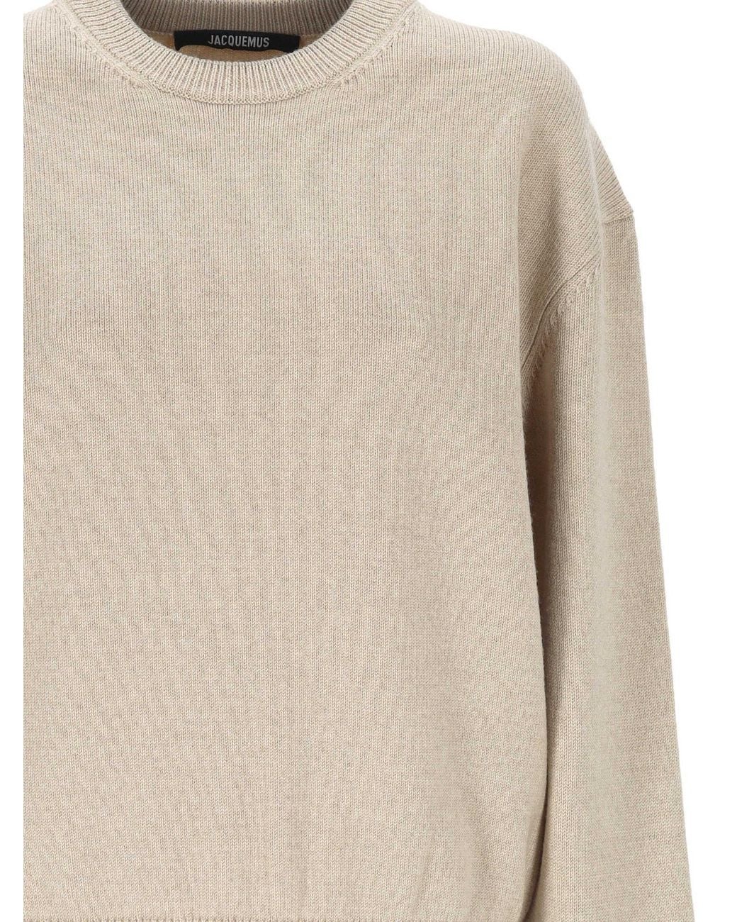 Jacquemus Natural La Maille Moulin Crewneck Knitted Jumper