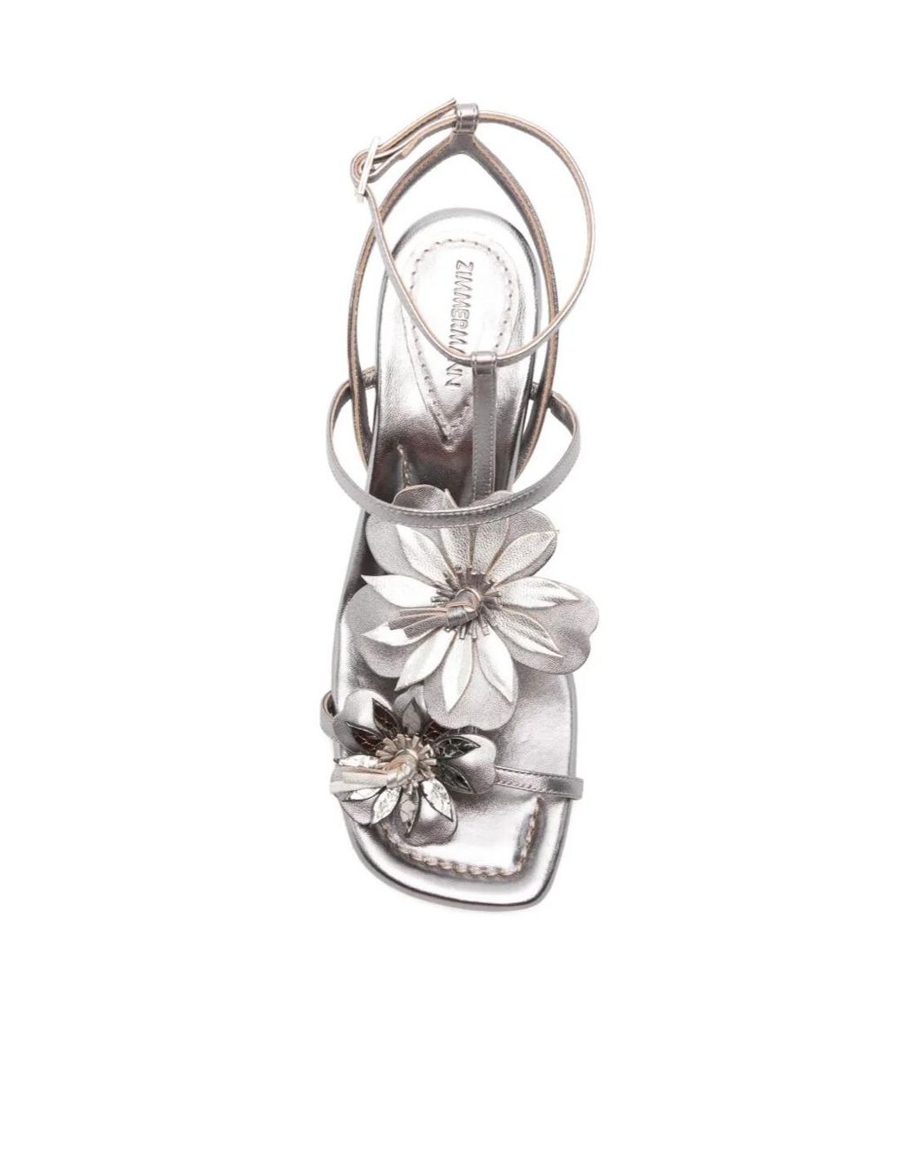 Zimmermann Metallic Belara Floral Heeled Sandals