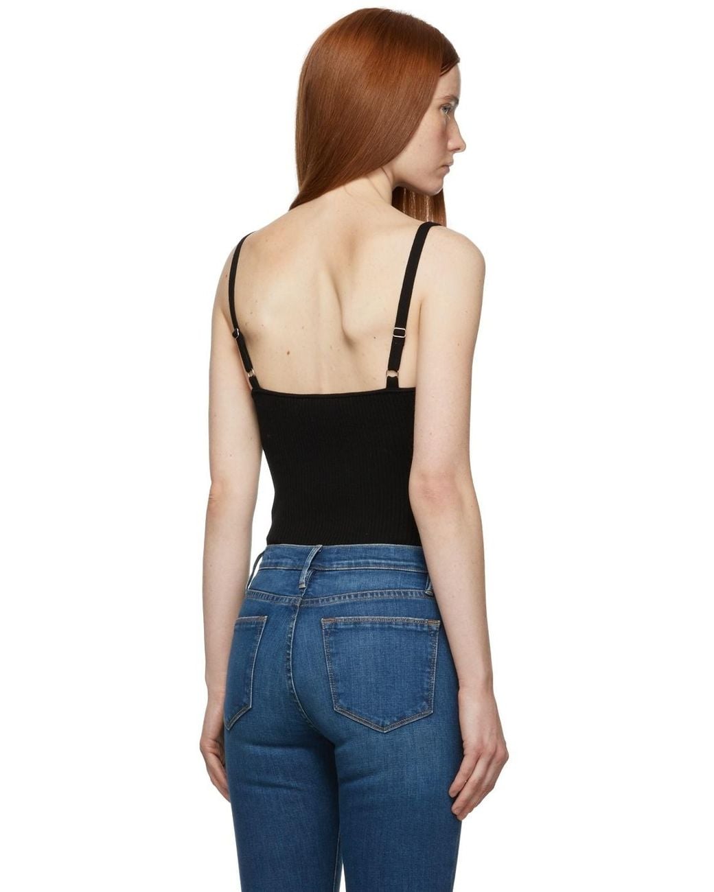 FRAME Black Ribbed Leotard