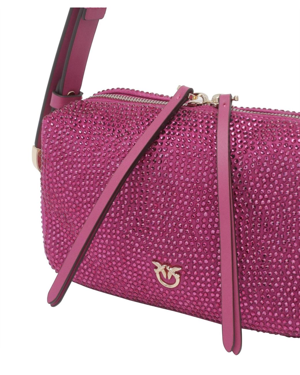 Pinko Purple Embellished Mini Crossbody Boston Bag