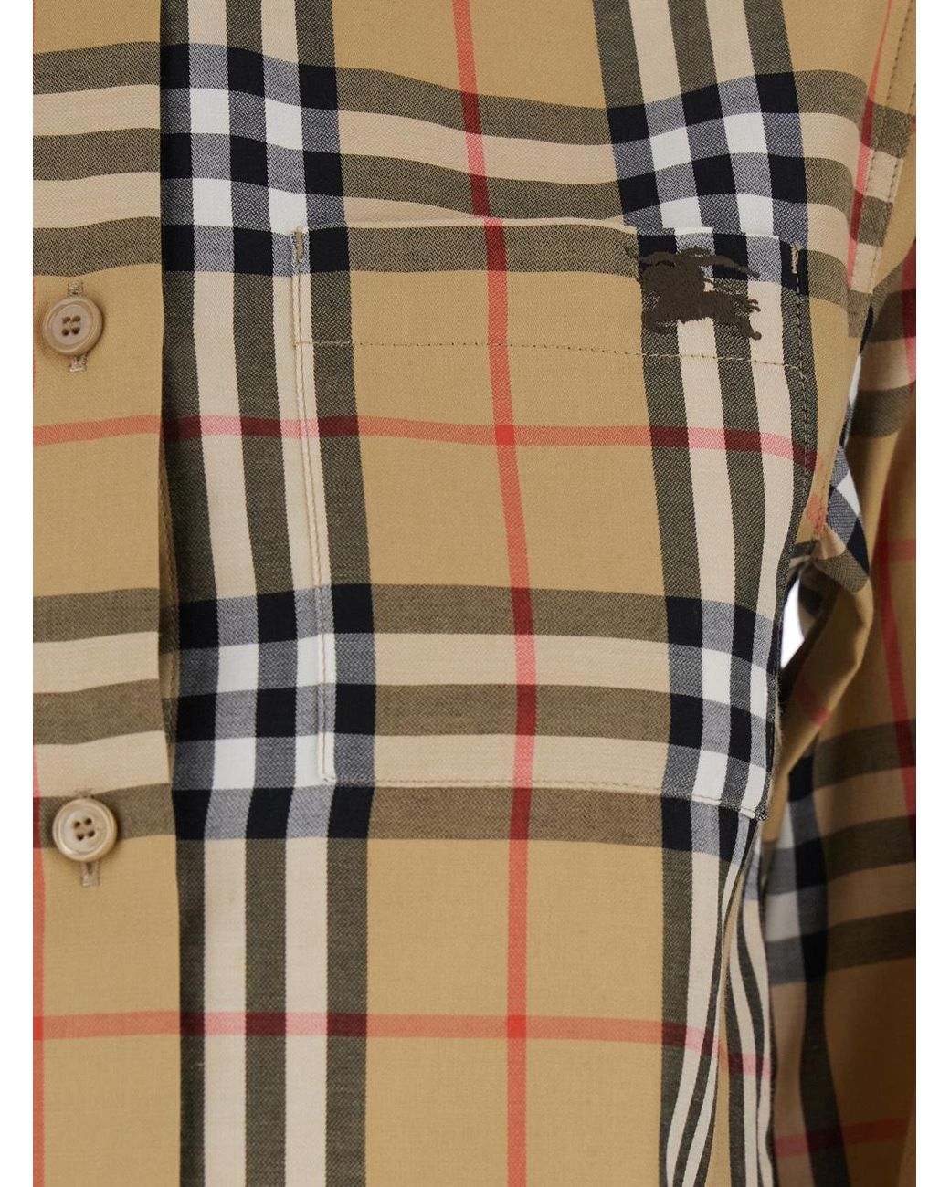 Burberry Green Ekd Embeoidered Checked Shirt