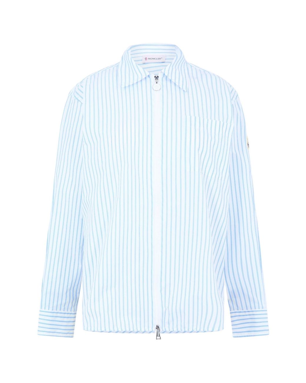 Moncler Blue Stripe Long-Sleeve Patterned Shirt