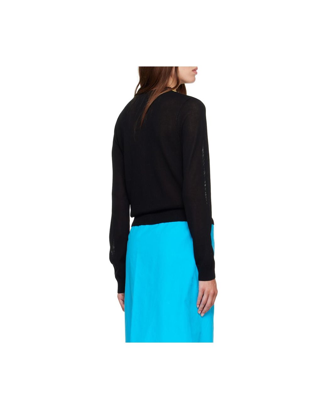 Ganni Black Argyle Buttoned Cardigan