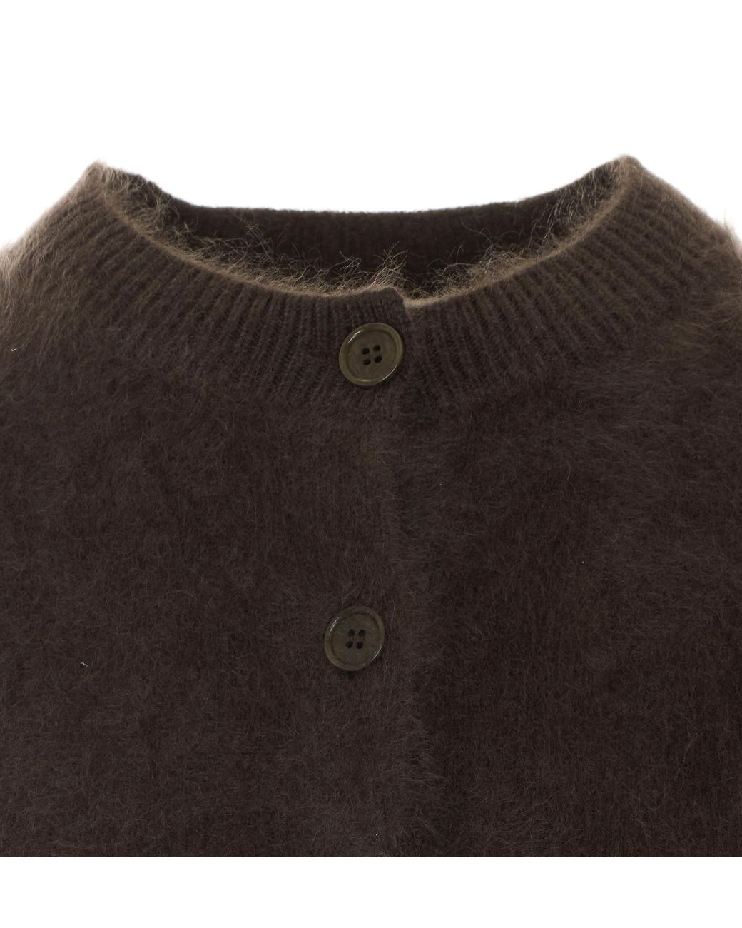 Lisa Yang Black Azelea Fuzzy Buttoned Cardigan